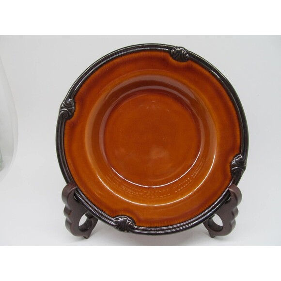 Certified International Kari Design Karidesign EMBASSY Brown 9" Rimmed Soup Bowl - Picture 1 of 7